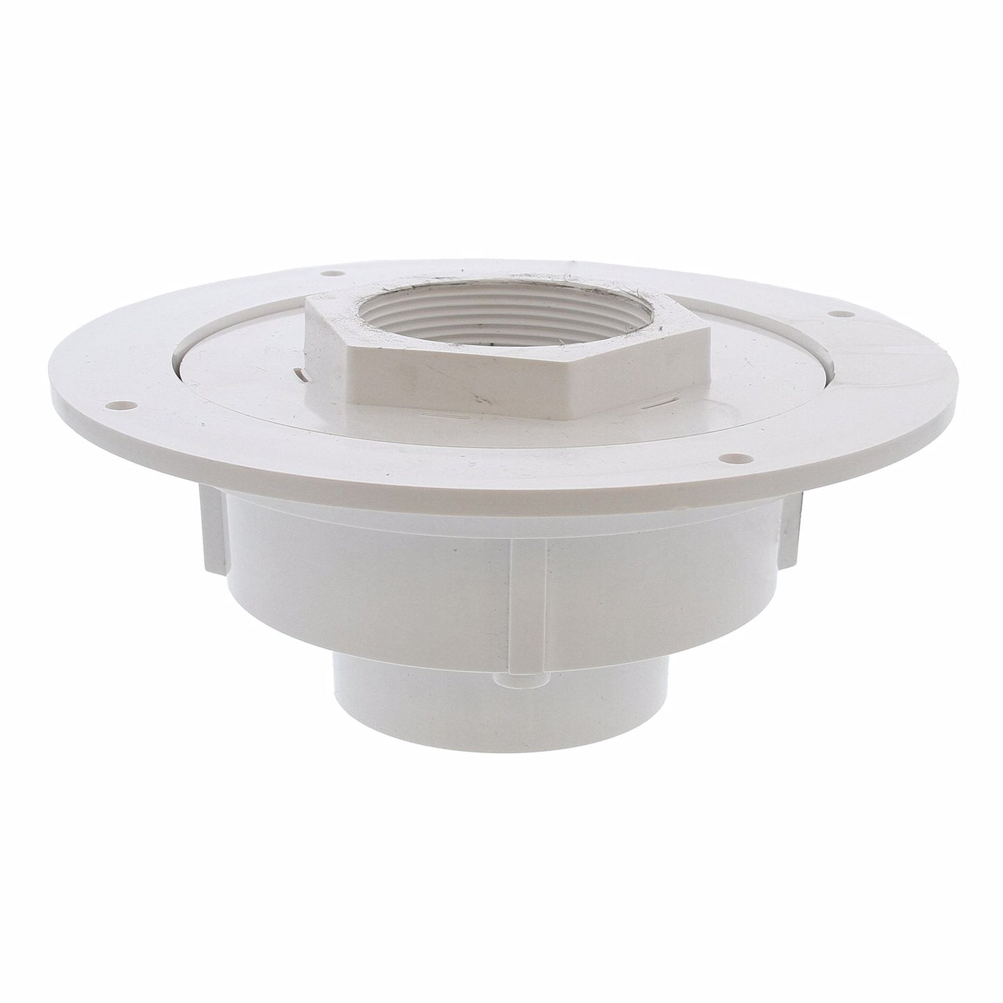 Jones Stephens D50720 2" PVC Shower Drain with 2" Brass Spud and 6" Round Chrome Plated Strainer