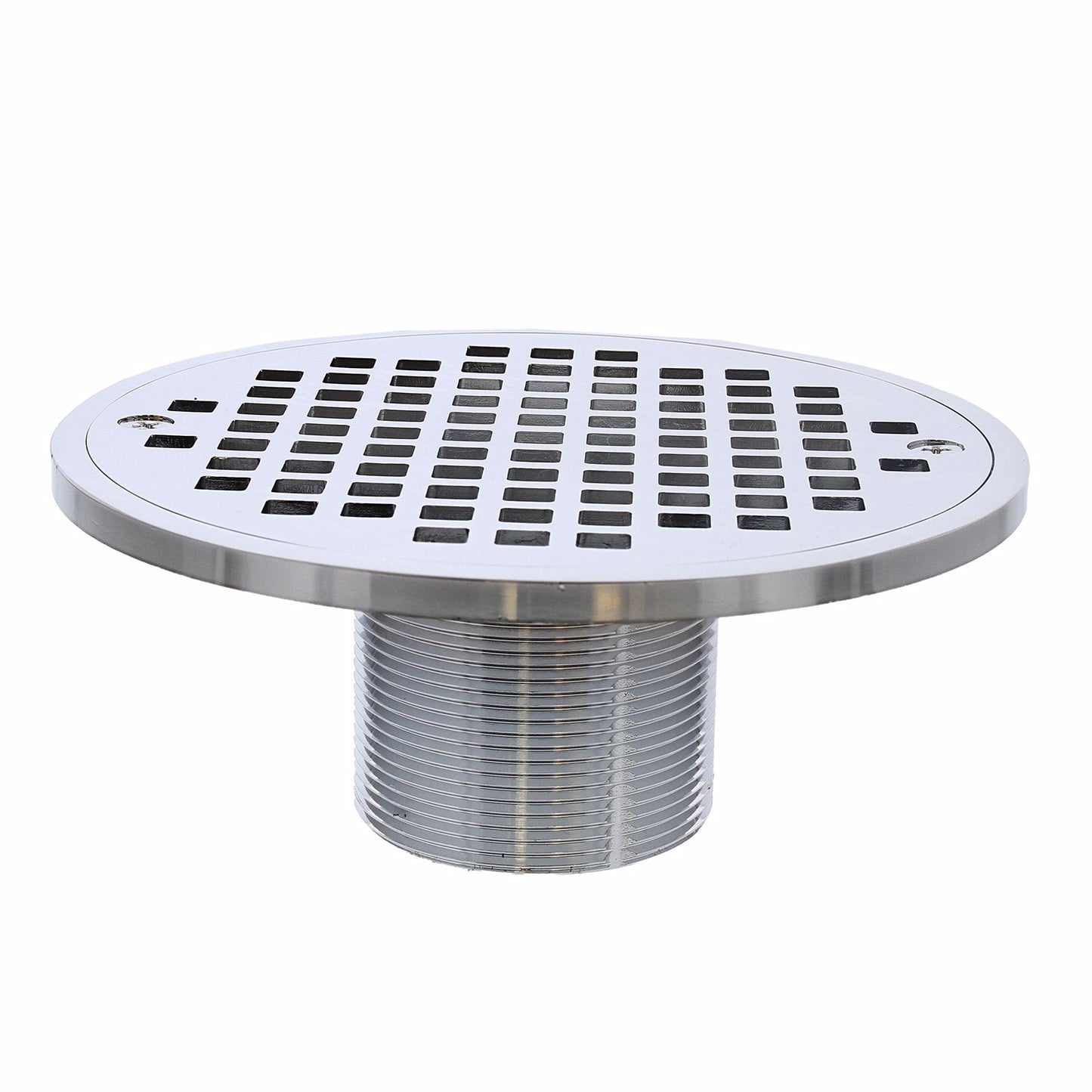 Jones Stephens D50720 2" PVC Shower Drain with 2" Brass Spud and 6" Round Chrome Plated Strainer
