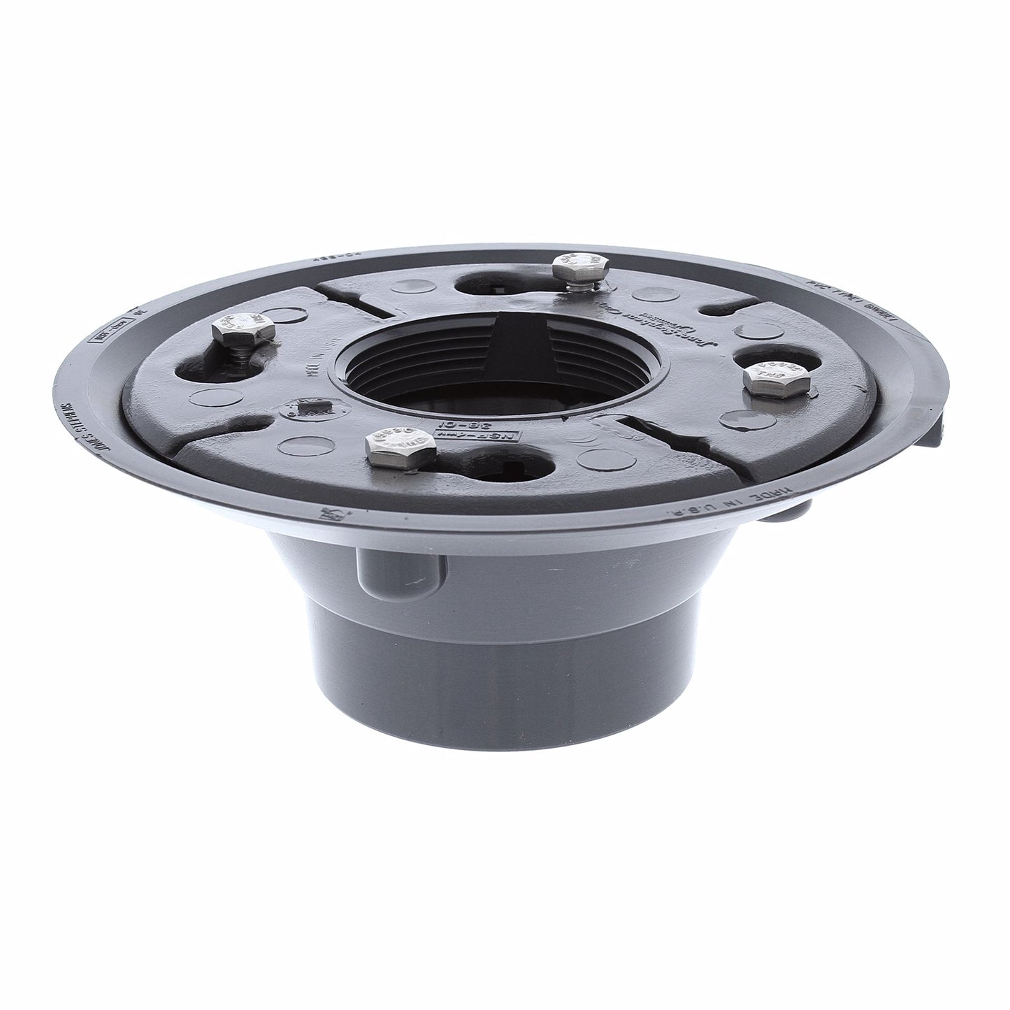 Jones Stephens D50900 2” x 3” Gray PVC Shower Drain Body with PVC Clamp Ring