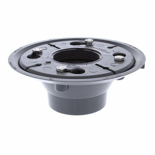 Jones Stephens D50900 2” x 3” Gray PVC Shower Drain Body with PVC Clamp Ring