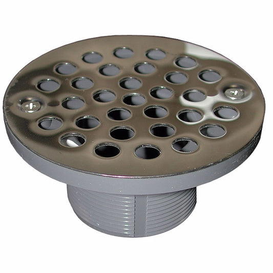 Jones Stephens D50980 2" PVC IPS Plastic Spud with 4" Stainless Steel Round Strainer