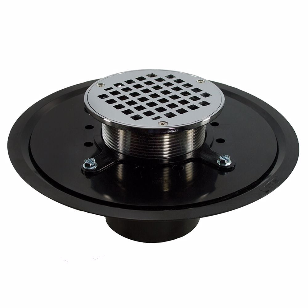 Jones Stephens D51004 3" Heavy Duty ABS Drain Base with 3-1/2" Metal Spud and 5" Chrome Plated Strainer
