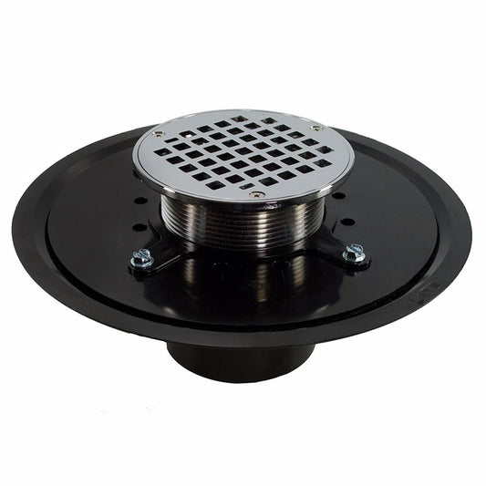 Jones Stephens D51005 3" Heavy Duty ABS Drain Base with 3-1/2" Metal Spud and 6" Chrome Plated Strainer