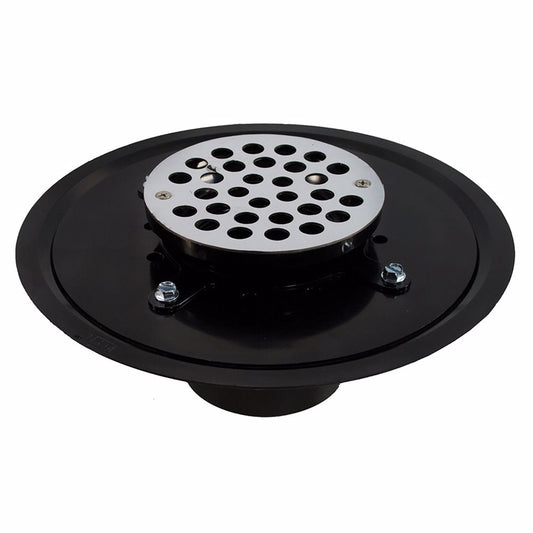 Jones Stephens D51038 3" Heavy Duty ABS Drain Base with 3-1/2" Plastic Spud and 6" Stainless Steel Strainer