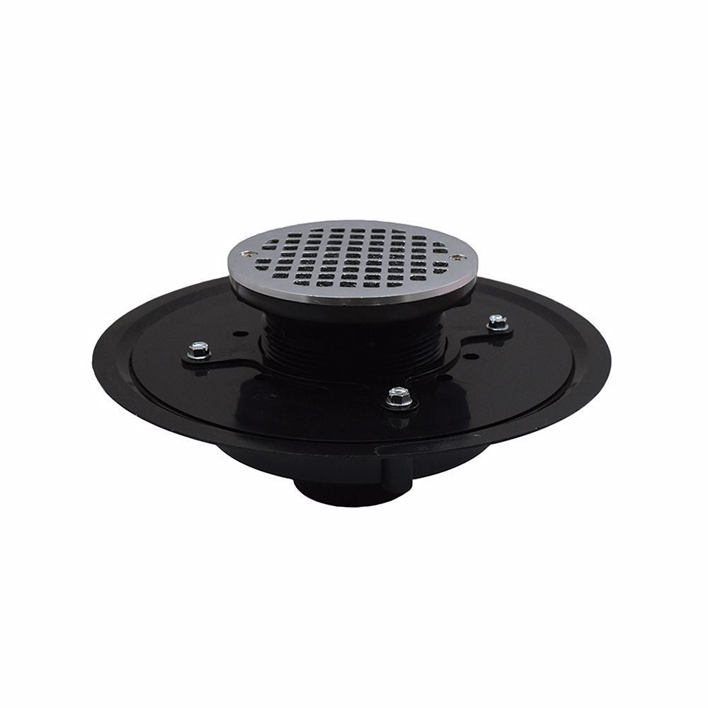 Jones Stephens D51041 3" Heavy Duty ABS Drain Base with 3-1/2" Plastic Spud and 6" Chrome Plated Strainer