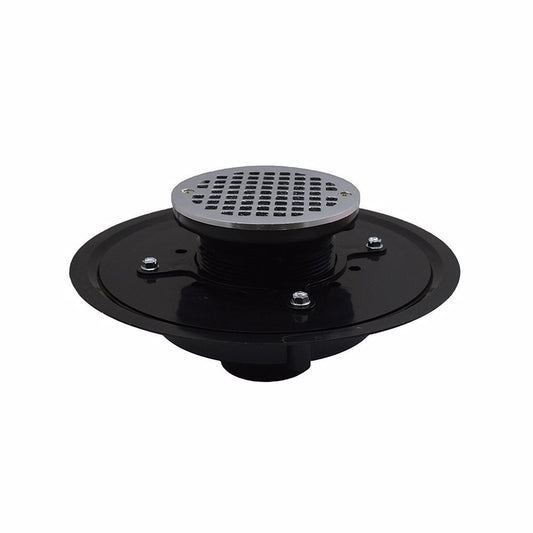 Jones Stephens D51041 3" Heavy Duty ABS Drain Base with 3-1/2" Plastic Spud and 6" Chrome Plated Strainer