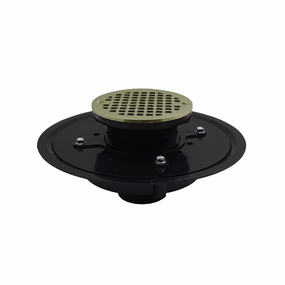 Jones Stephens D51048 3" Heavy Duty ABS Drain Base with 3-1/2" Plastic Spud and 6" Nickel Bronze Strainer