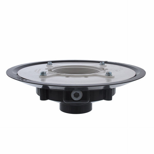 Jones Stephens D52202 2" PVC Heavy Duty Drain Base with Primer Tap, for 3-1/2" Spud