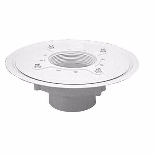 Jones Stephens D52204 4" PVC Heavy Duty Drain Base with Primer Tap, for 3-1/2" Spud