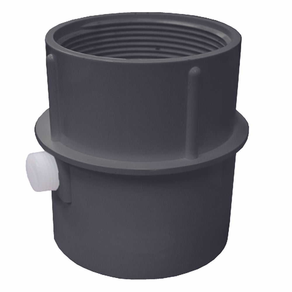 Jones Stephens D52450 3" x 4" PVC Pipe Fit Drain Base with Primer Tap, for 3" Spud