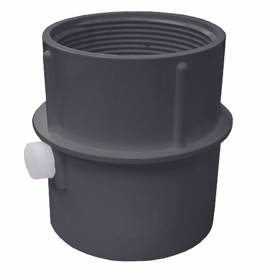 Jones Stephens D52450 3" x 4" PVC Pipe Fit Drain Base with Primer Tap, for 3" Spud