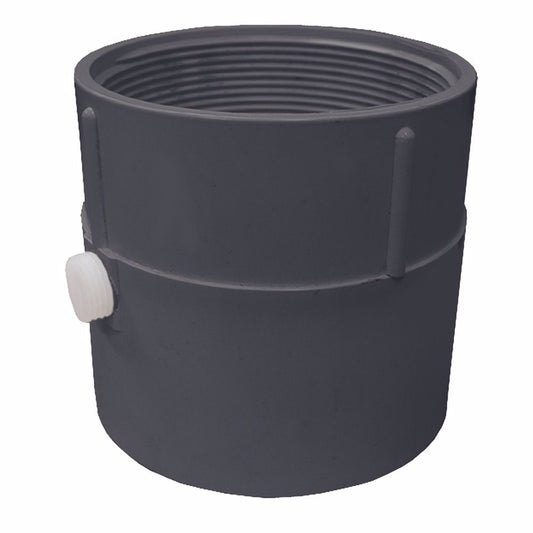 Jones Stephens D52453 4" PVC Pipe Fit Drain Base with Primer Tap, for 4" Spud