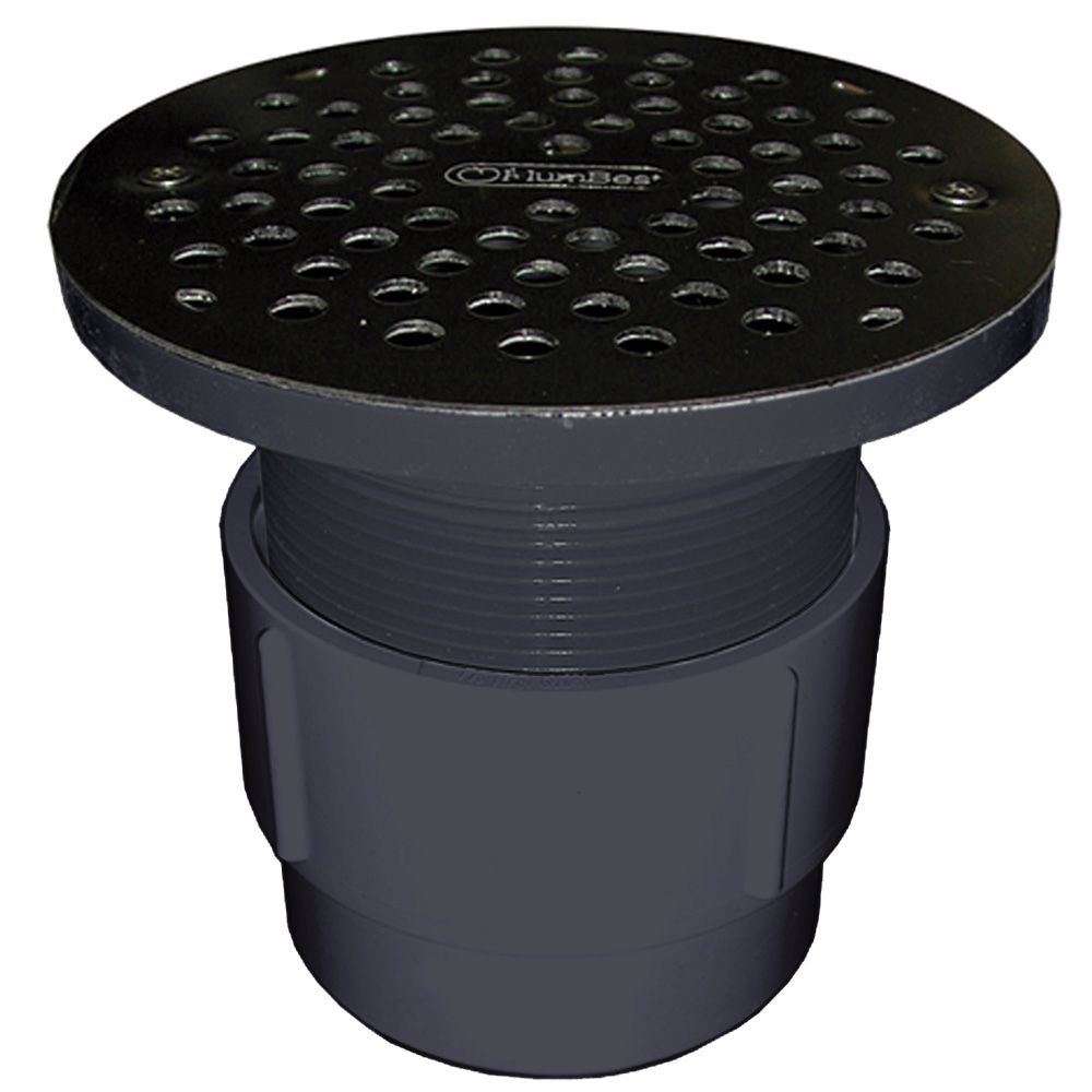 Jones Stephens D53021 3" x 4" PVC Pipe Fit Drain Base with 3-1/2" Plastic Spud and 6" Chrome Plated Strainer