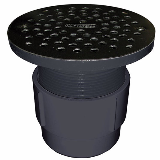 Jones Stephens D53021 3" x 4" PVC Pipe Fit Drain Base with 3-1/2" Plastic Spud and 6" Chrome Plated Strainer