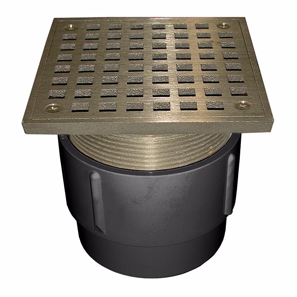 Jones Stephens D53078 3" x 4" PVC Pipe Fit Drain Base with 3-1/2" Metal Spud and 5" Polished Brass Strainer