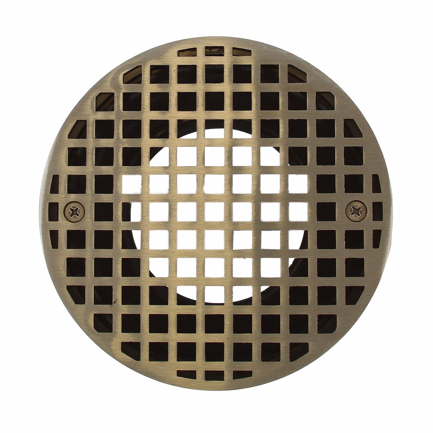Jones Stephens D53090 4" PVC Over Pipe Fit Drain Base with 3-1/2" Plastic Spud and 6" Nickel Bronze Strainer with Ring