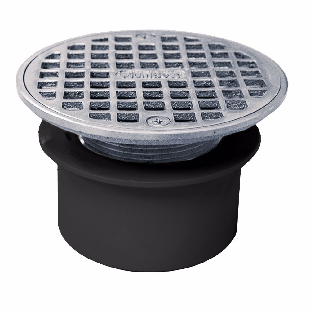 Jones Stephens D53182 3" PVC Inside Pipe Fit Drain Base with 2" Metal Spud and 4" Chrome Plated Strainer