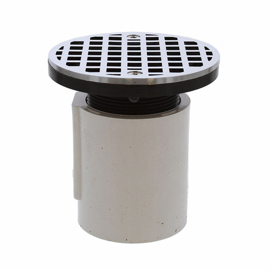 Jones Stephens D53326 2” Over Pipe Fit Drain with Chrome Plated Strainer, Primer Tapped