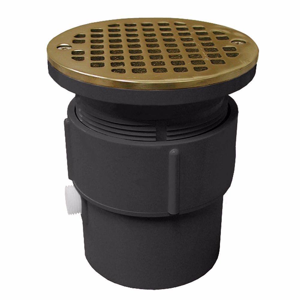 Jones Stephens D53431 3" x 4" PVC Pipe Fit Drain Base with 3-1/2" Plastic Spud and 5" Nickel Bronze Strainer