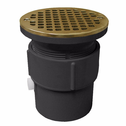 Jones Stephens D53431 3" x 4" PVC Pipe Fit Drain Base with 3-1/2" Plastic Spud and 5" Nickel Bronze Strainer