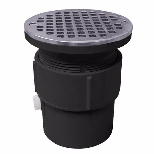 Jones Stephens D53433 3" x 4" PVC Pipe Fit Drain Base with 3-1/2" Plastic Spud and 5" Chrome Plated Strainer