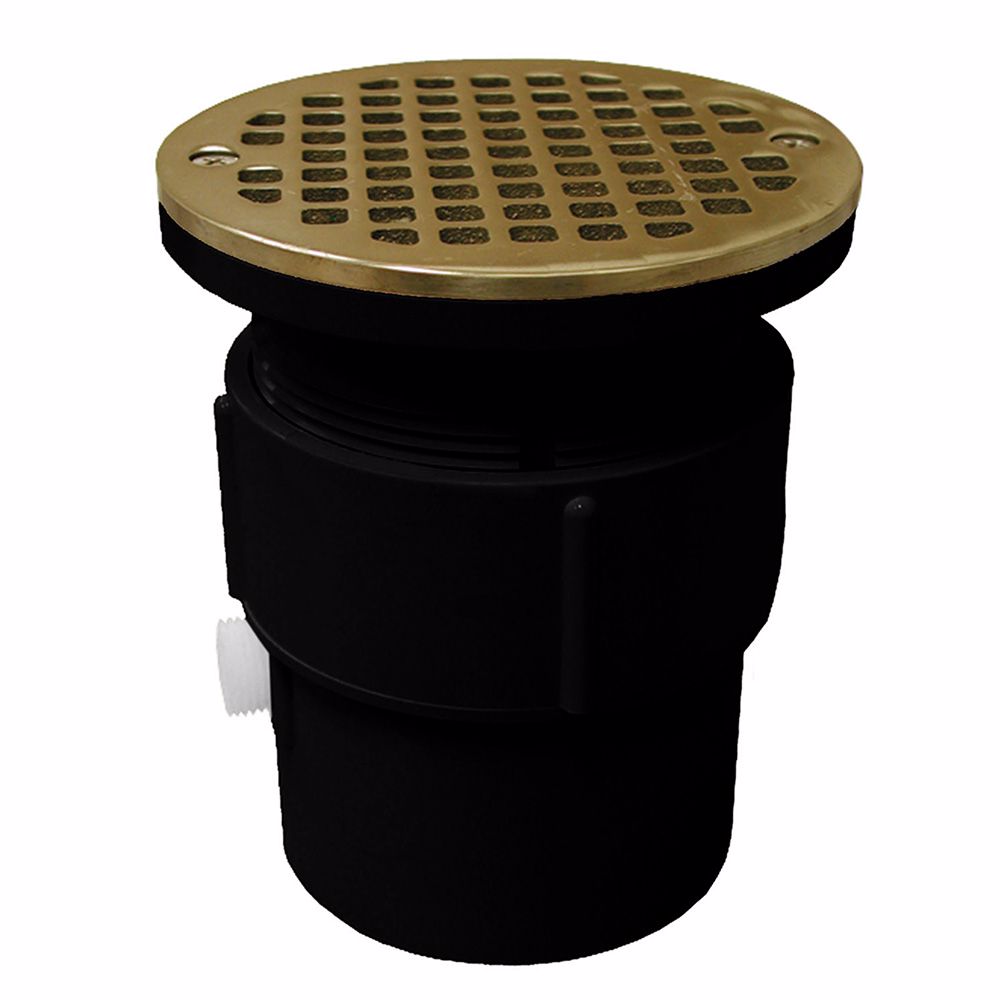 Jones Stephens D53438 3" x 4" ABS Pipe Fit Drain Base with 3-1/2" Plastic Spud and 5" Nickel Bronze Strainer