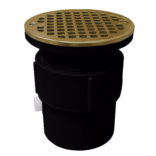 Jones Stephens D53438 3" x 4" ABS Pipe Fit Drain Base with 3-1/2" Plastic Spud and 5" Nickel Bronze Strainer