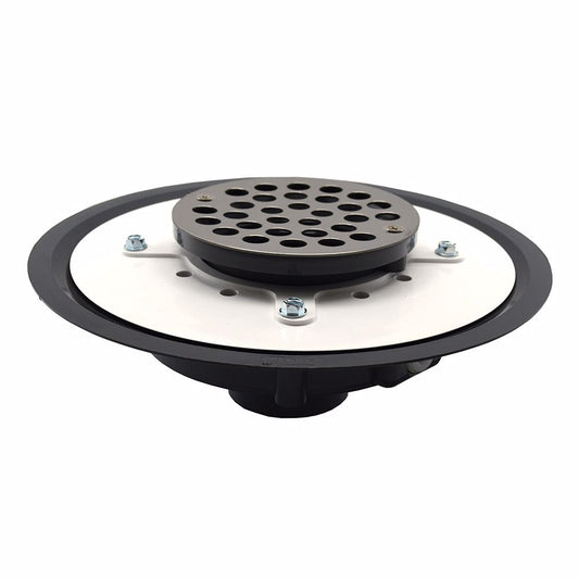 Jones Stephens D53442 2" Heavy Duty PVC Drain Base with 3-1/2" Plastic Spud and 5" Stainless Steel Strainer
