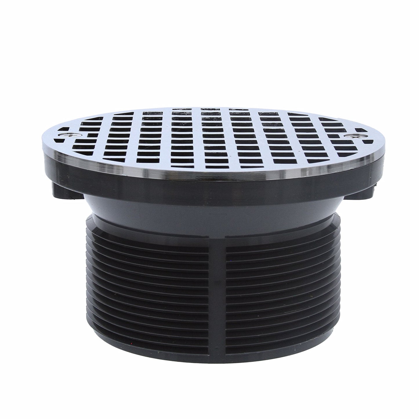 Jones Stephens D53447 2" Heavy Duty PVC Drain Base with 3-1/2" Plastic Spud and 5" Chrome Plated Strainer