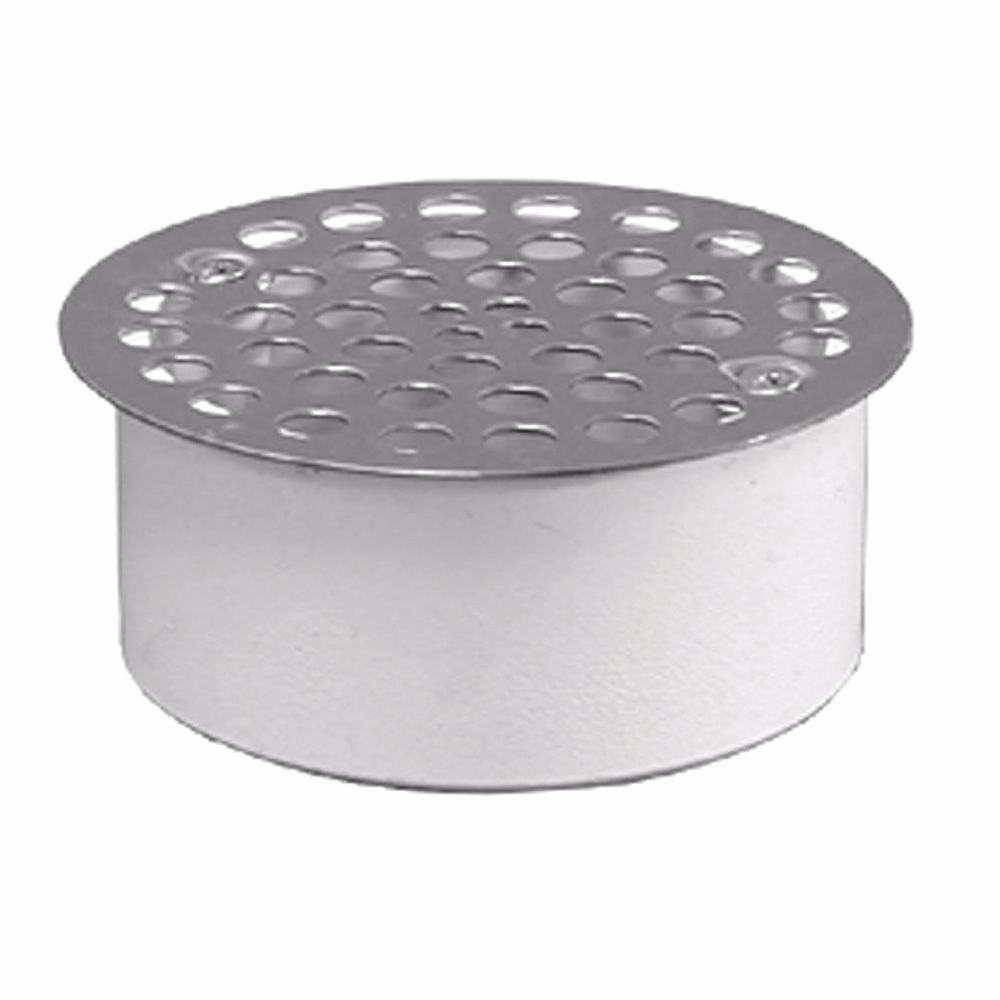 Jones Stephens D54003 3" PVC Snap-in Drain with 3-1/2" Stainless Steel Round Strainer