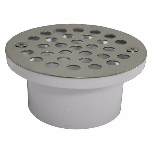 Jones Stephens D54013L 2" x 3" General Purpose PVC Drain with Long Body and Nickel Bronze Strainer