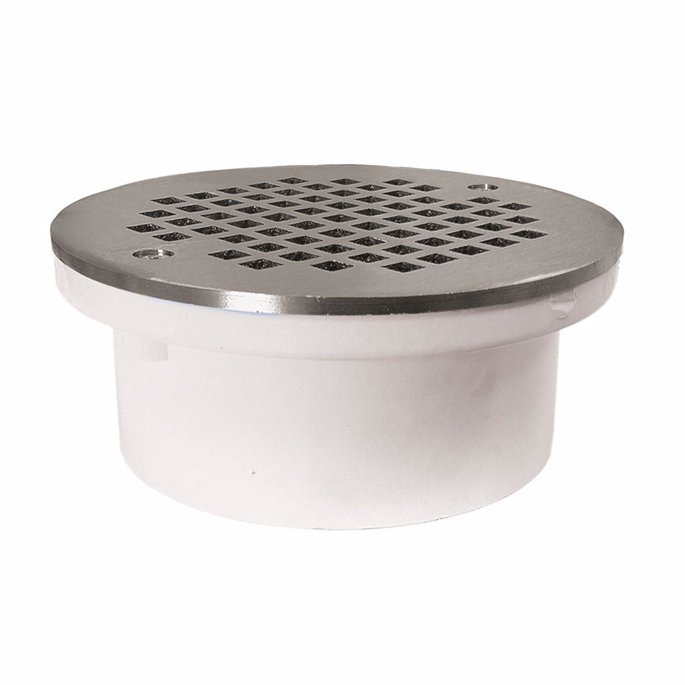 Jones Stephens D54102 4" General Purpose PVC Drain with 6" Chrome Plated Round Strainer