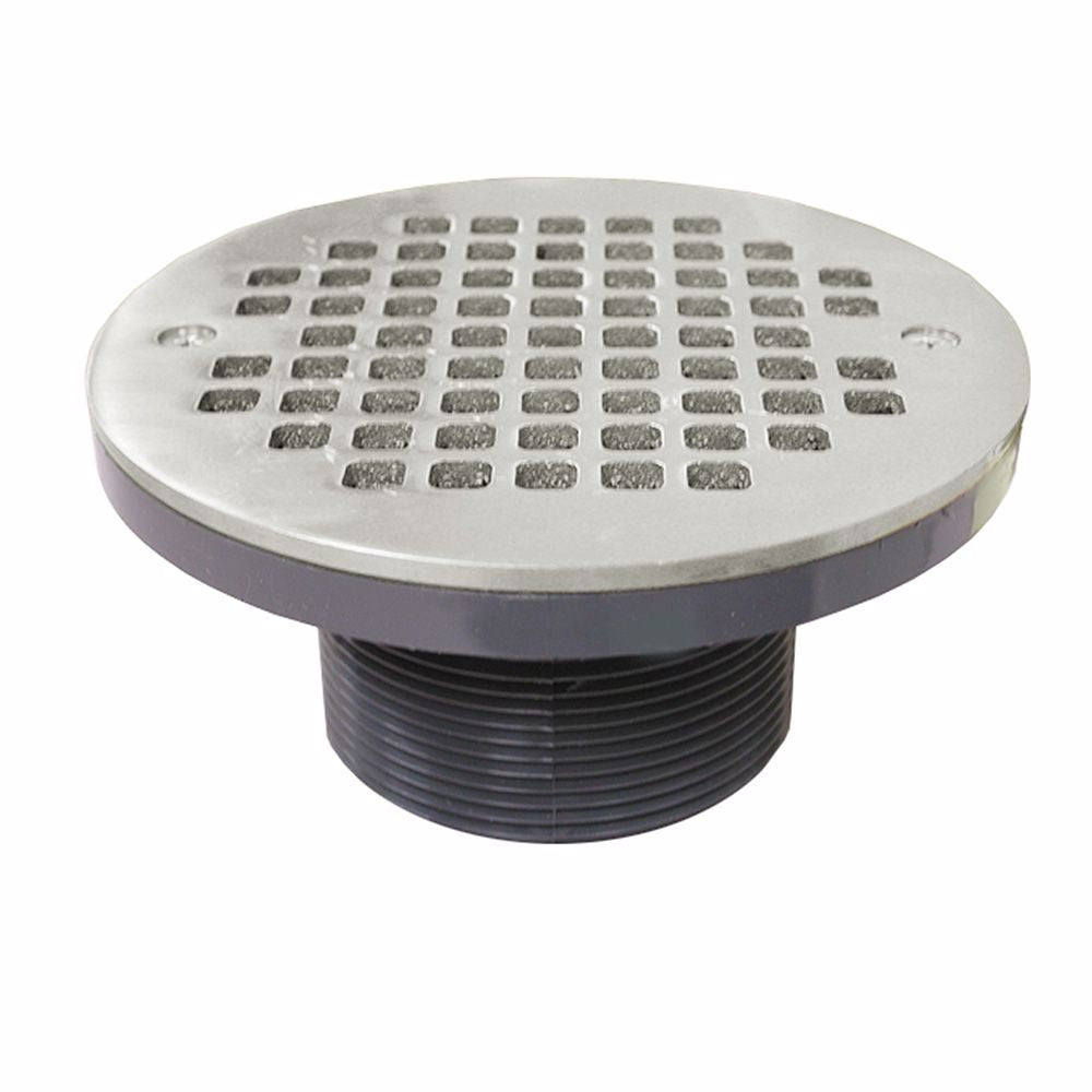 Jones Stephens D56105 3" PVC IPS Plastic Spud with 6" Stainless Steel Round Strainer