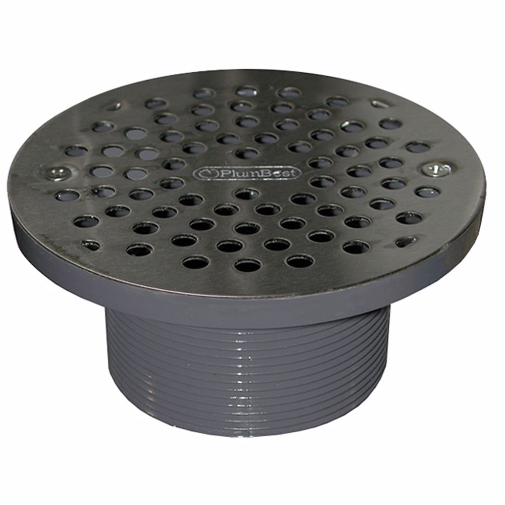 Jones Stephens D56206 3-1/2" PVC IPS Plastic Spud with 6" Chrome Plated Round Strainer
