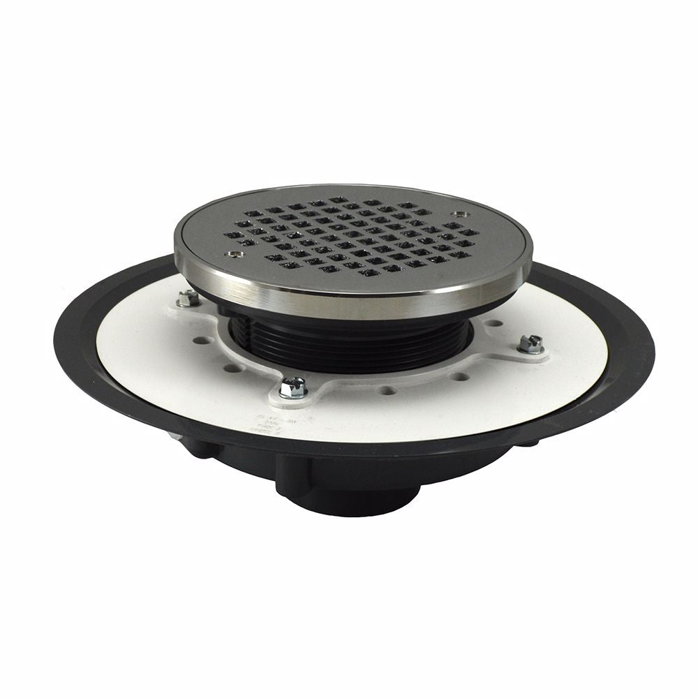 Jones Stephens D56208 4" IPS PVC Spud with 6" Chrome Plated Strainer with Ring