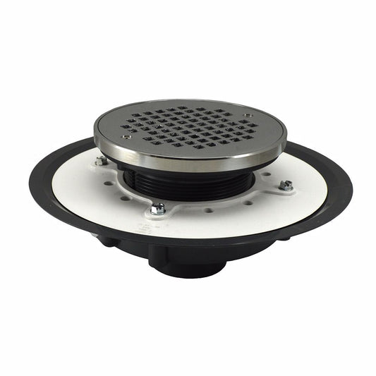 Jones Stephens D56208 4" IPS PVC Spud with 6" Chrome Plated Strainer with Ring