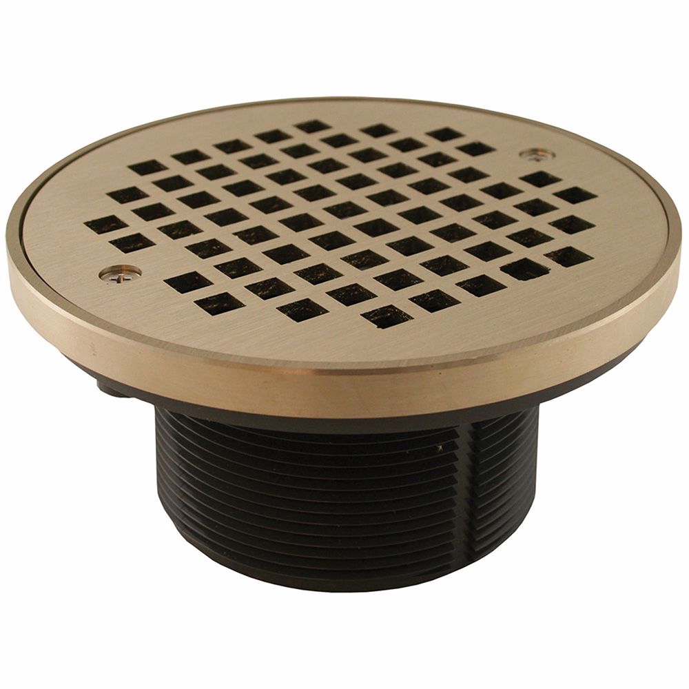 Jones Stephens D56215 3-1/2" IPS PVC Spud with 5" Nickel Bronze Strainer with Ring