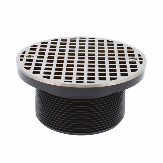 Jones Stephens D56408 4" IPS PVC Spud with 6" Nickel Bronze Strainer