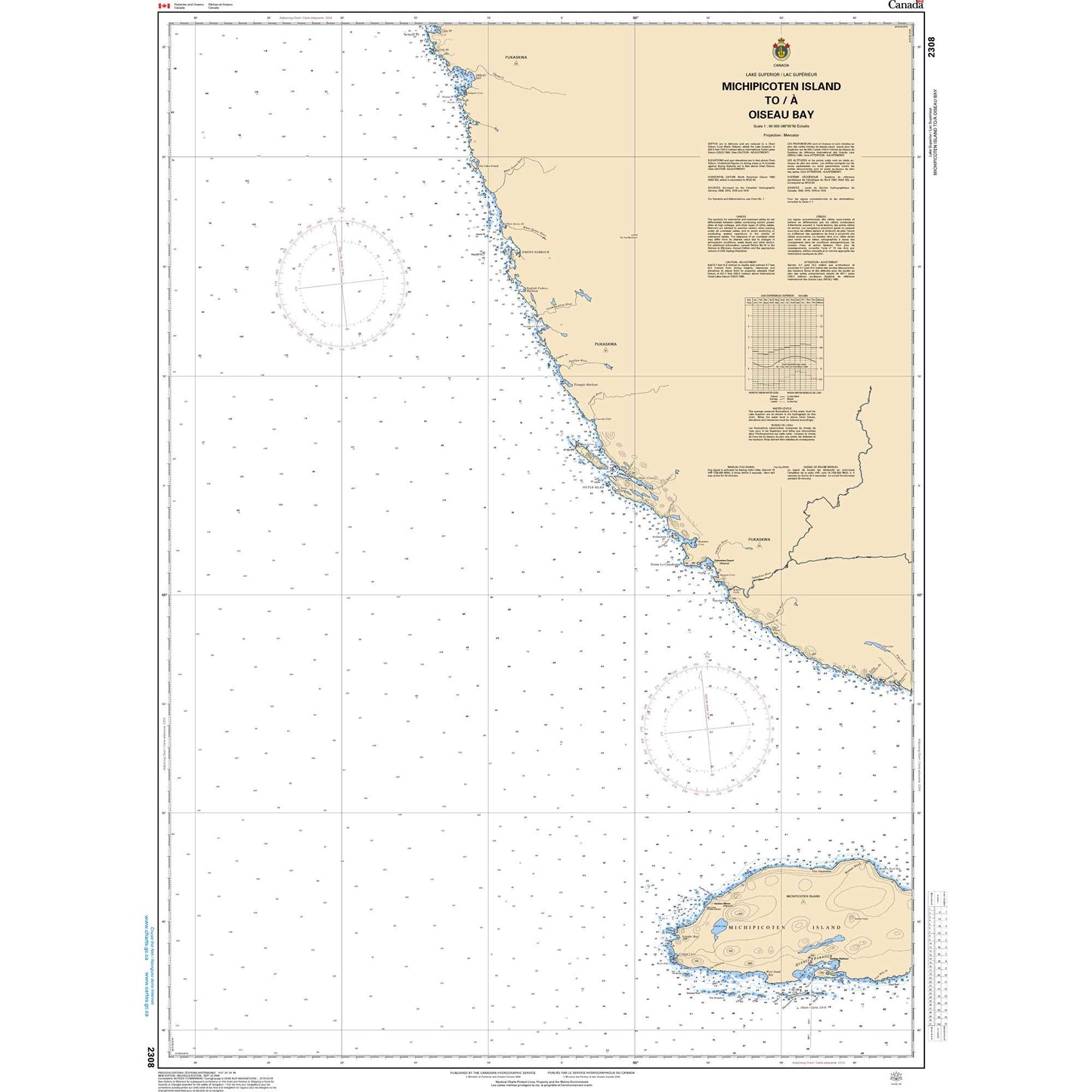 Paradise Clay CAN2308 CHS Chart Michipicoten Island to/ Oiseau Bay