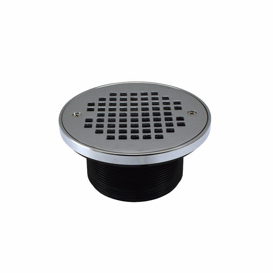 Jones Stephens D57208 4” ABS Spud with 6-1/8” Chrome Plated Strainer and Grout Ring