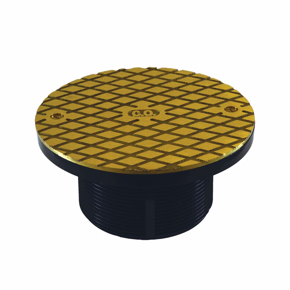Jones Stephens D57901 3-1/2" ABS Cleanout Spud with 6" Polished Brass Round Cover