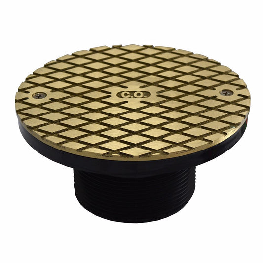 Jones Stephens D57905 3" ABS Cleanout Spud with 6" Nickel Bronze Round Cover