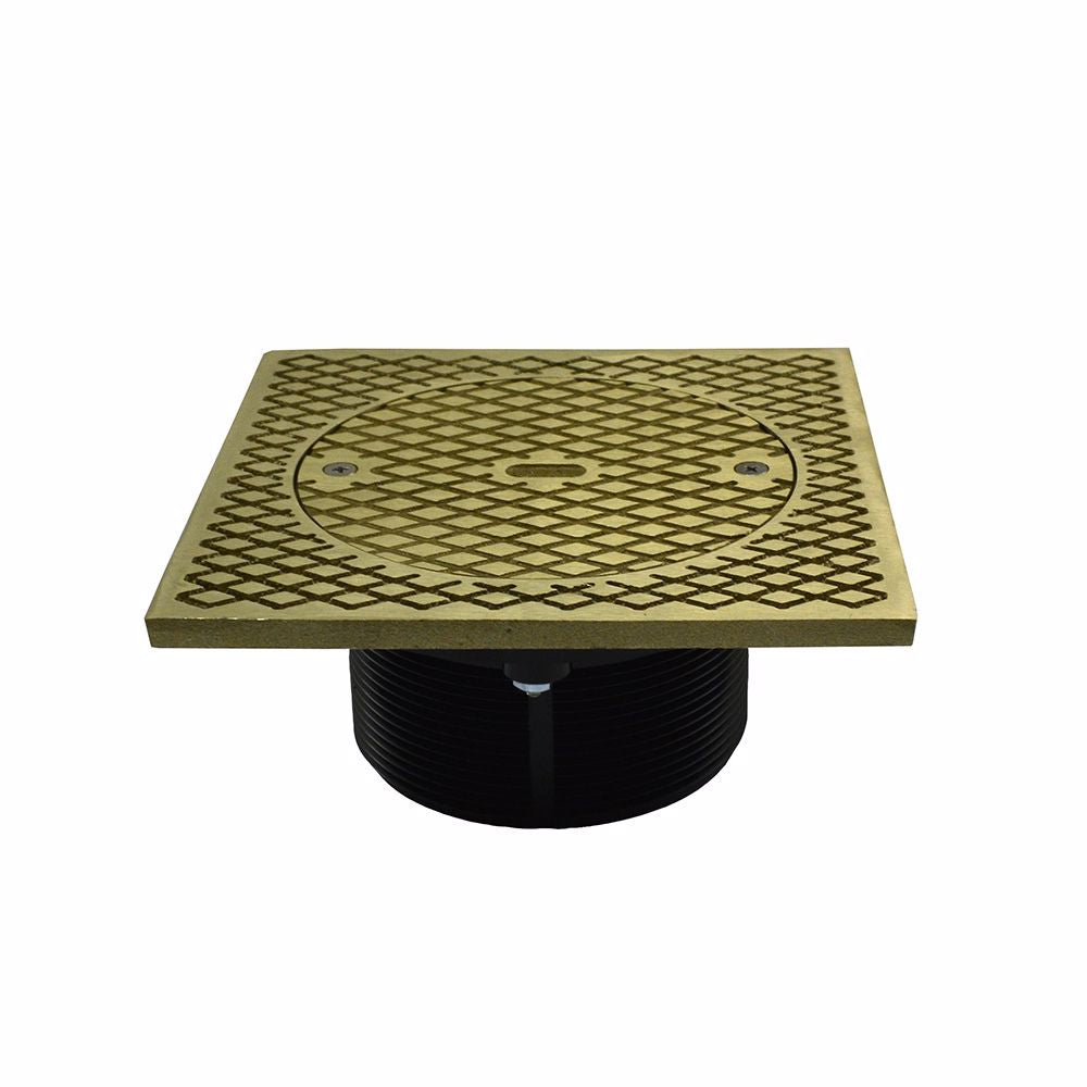 Jones Stephens D57919 4" ABS Cleanout Spud with 7" Nickel Bronze Square Cover
