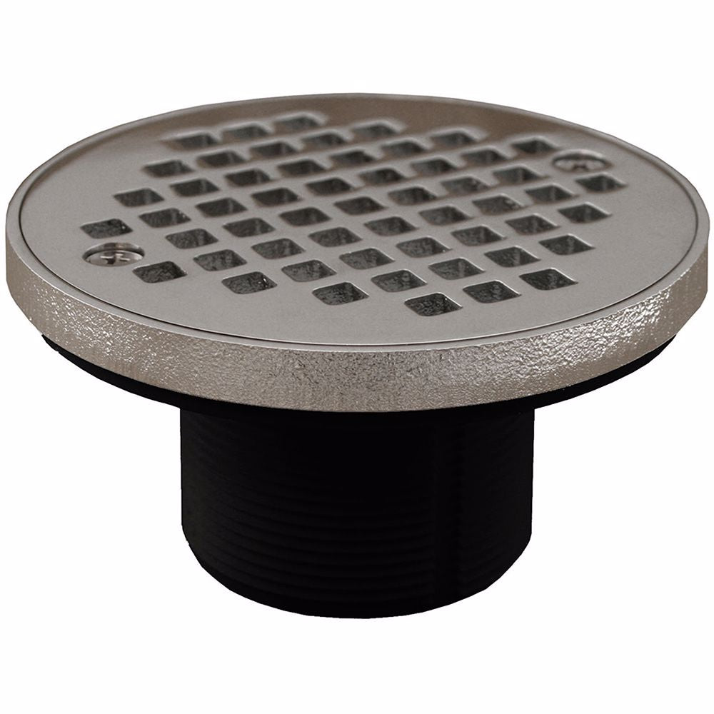 Jones Stephens D57988 2" ABS IPS Plastic Spud with 4" Chrome Plated Round Strainer with Ring