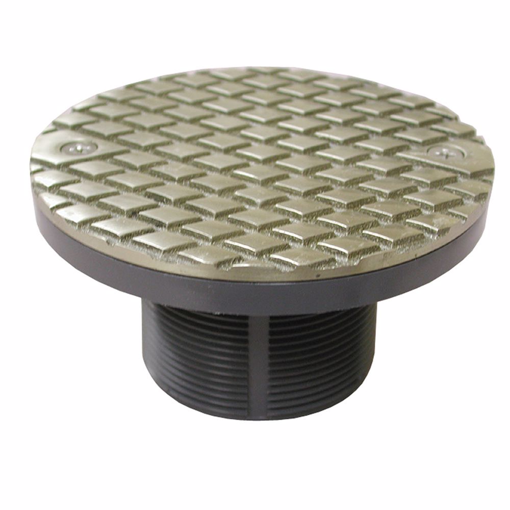 Jones Stephens D59904 3" Heavy Duty PVC Cleanout Spud with 6" Polished Brass Round Cover