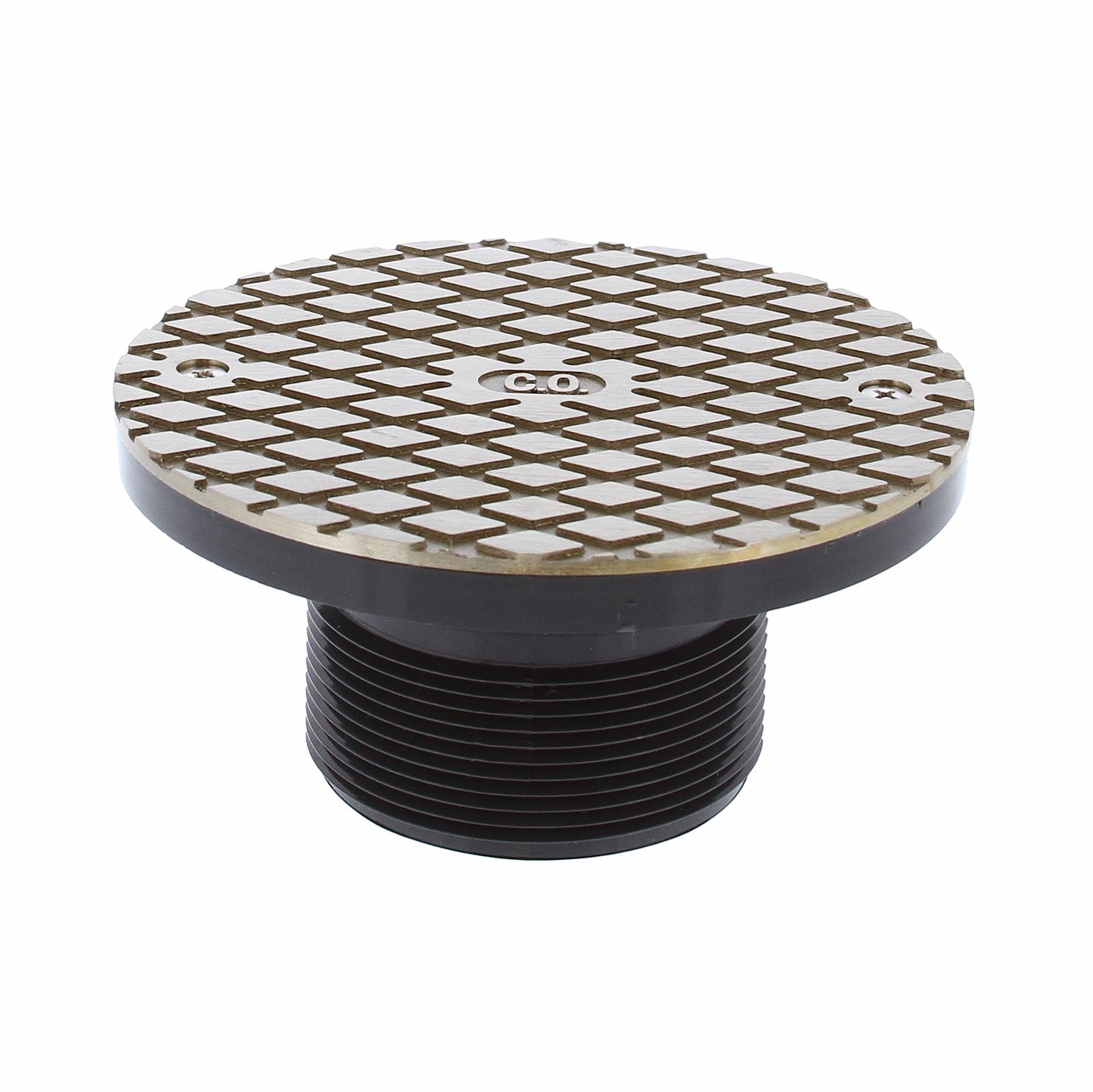 Jones Stephens D59905 3" Heavy Duty PVC Cleanout Spud with 6" Nickel Bronze Round Cover