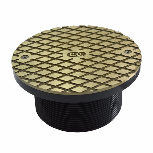 Jones Stephens D59916 4" Heavy Duty PVC Cleanout Spud with 6" Nickel Bronze Round Cover