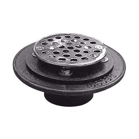 Jones Stephens D60199 2” Inside Caulk Shower Drain Push-On with Gasket and Stainless Steel Strainer