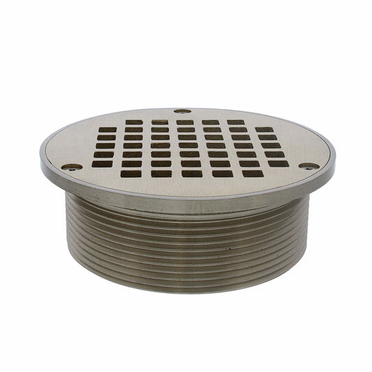 Jones Stephens D60958 4" IPS Metal Spud with 5" Nickel Bronze Round Strainer