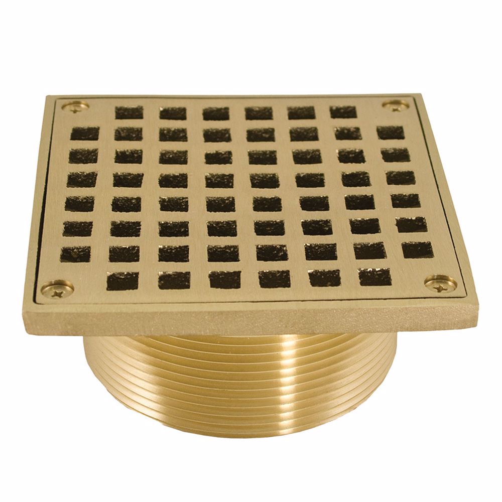 Jones Stephens D60960 3-1/2" IPS Metal Spud with 5" Polished Brass Square Strainer